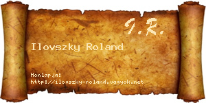 Ilovszky Roland névjegykártya